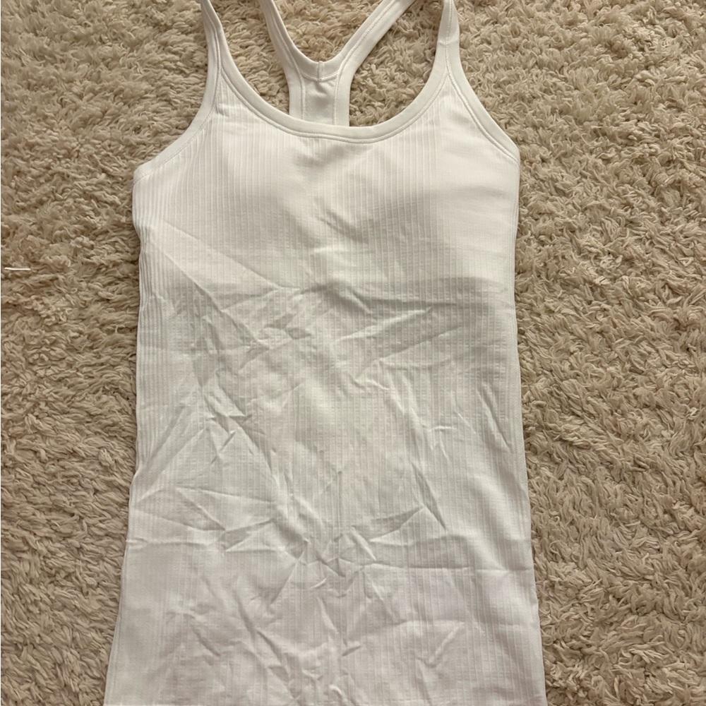 lululemon athletica White Ribbed Tank Top